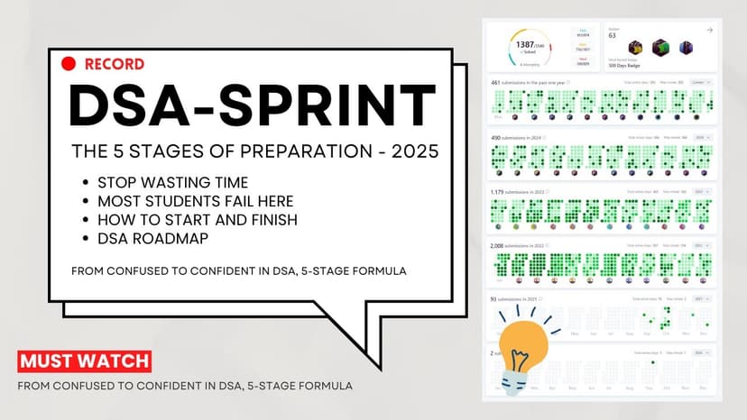 5 Stages of DSA Preparation | DSA Roadmap 2025 | DSA Sprint | Avoid These Mistakes