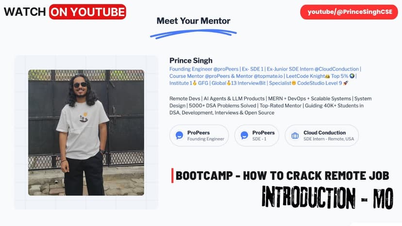 How To Crack Remote Job - Introduction M0 | Bootcamp Series