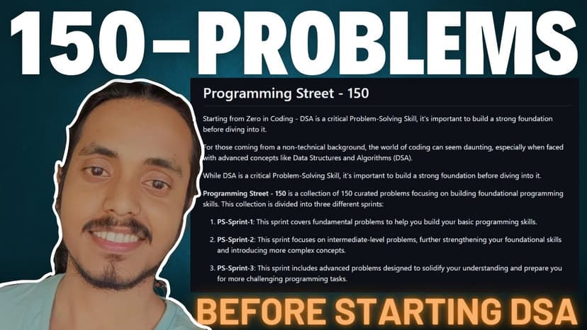 150 Problems Sheet | Before Starting DSA 🤯