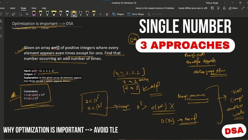Single Number Problem | 2 Approaches to Avoid TLE 🔥 | Watch at 1.5x